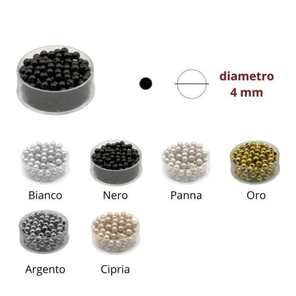 Perla vetro diametro mm 4 articolo 256 scatolini 6