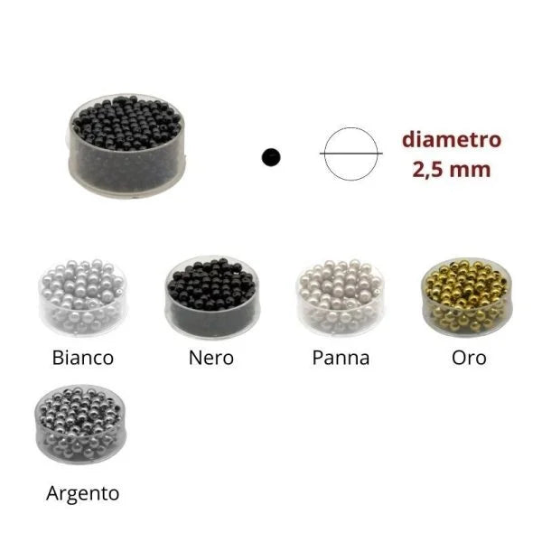 Perla vetro diametro mm 2,5 articolo 250 scatolini 6