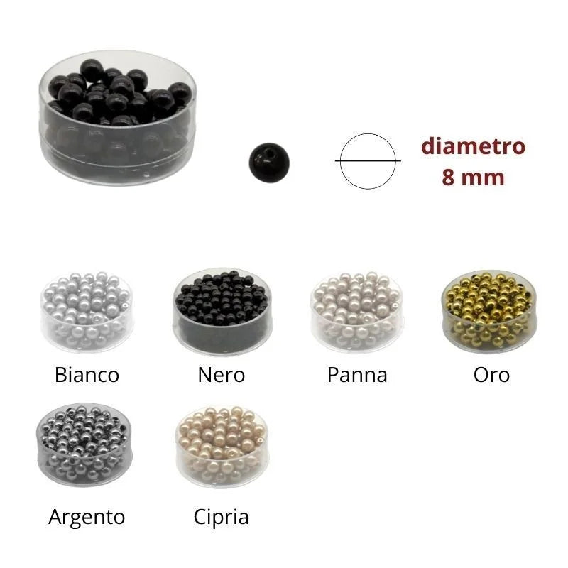 Perla vetro diametro mm 8 articolo 265 scatolini 6