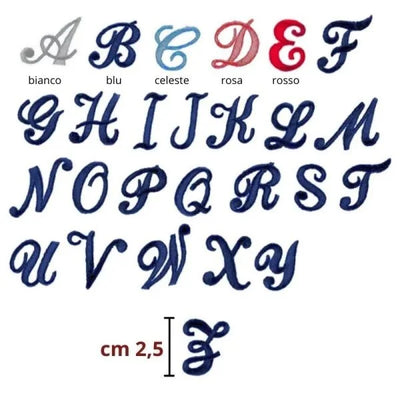 Cotton alphabet letter 2.5 cm iron-on item 56/43 pieces 6