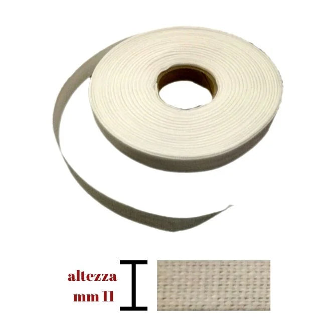Fettuccia liscia cotone 100% h mm 11 articolo 600/11 metri 20