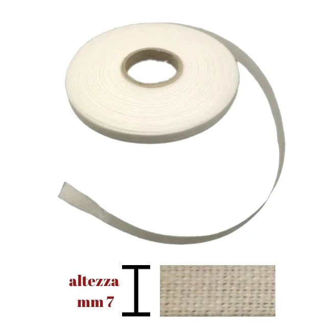Smooth ribbon 100% cotton h mm 7 article 600/07 20 meters