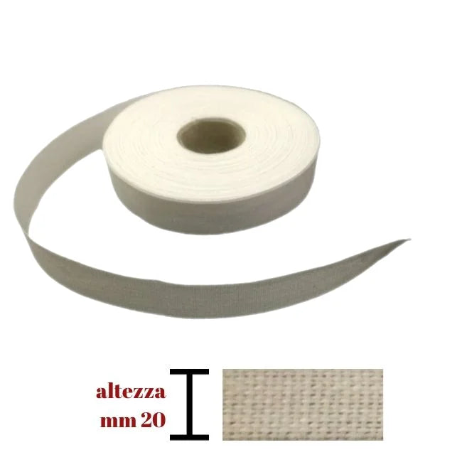 Fettuccia liscia cotone 100% h mm 20 articolo 600/20 metri 20