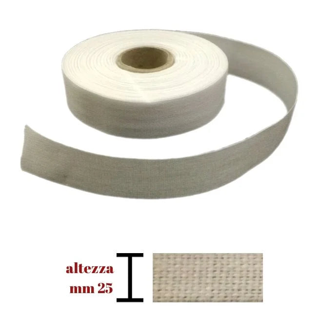 Fettuccia liscia cotone 100% h mm 25 articolo 600/25 metri 20