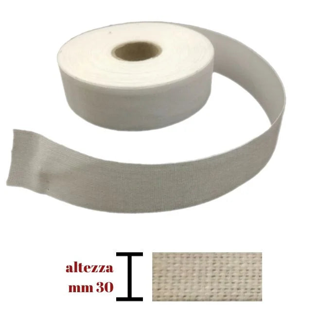 Fettuccia liscia cotone 100% h mm 30 articolo 600/30 metri 20