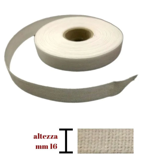 Fettuccia liscia cotone 100% h mm 16 articolo 600/16 metri 20