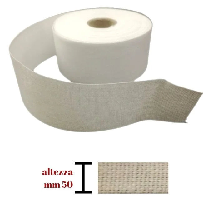 Fettuccia liscia cotone 100% h mm 50 articolo 600/50 metri 20