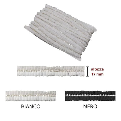Pleated trimmings with rhinestones h 17 mm item 350.1 meters 4.5