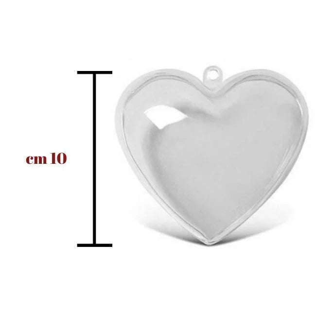 Transparent plastic heart h 10 cm item 2005/100