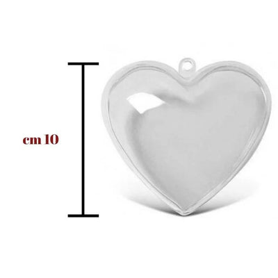 Transparent plastic heart h 10 cm item 2005/100