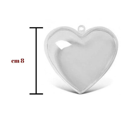 Transparent plastic heart h 8 cm item 2005/80