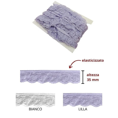 Elastic ruffles h cm 3.5 item 8879/N 10 meters