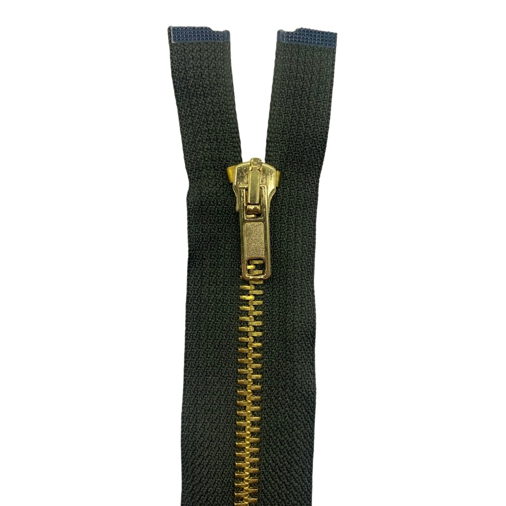 70cm divisible brass metal zipper with 5mm chain