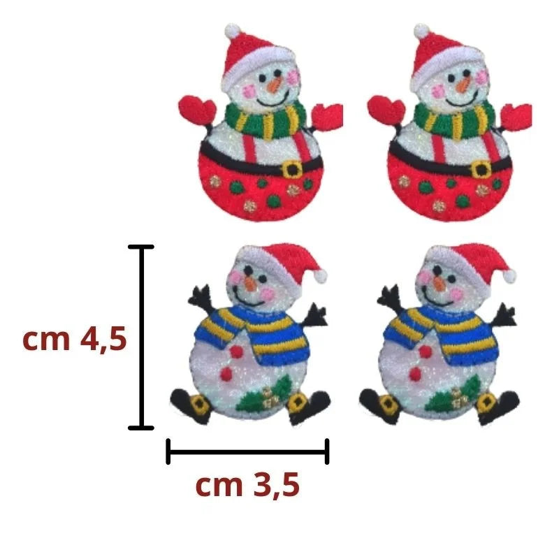 Iron-on Christmas fabric applique item AP10461 4 pieces