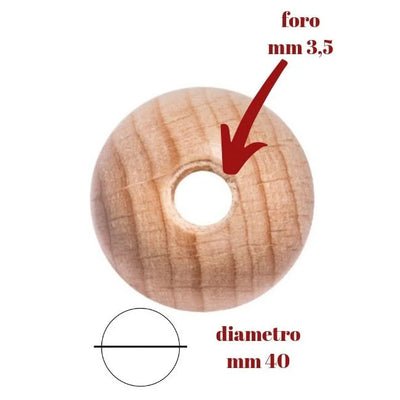 Perforated wooden sphere ø mm 40 item 140/16 pieces 25