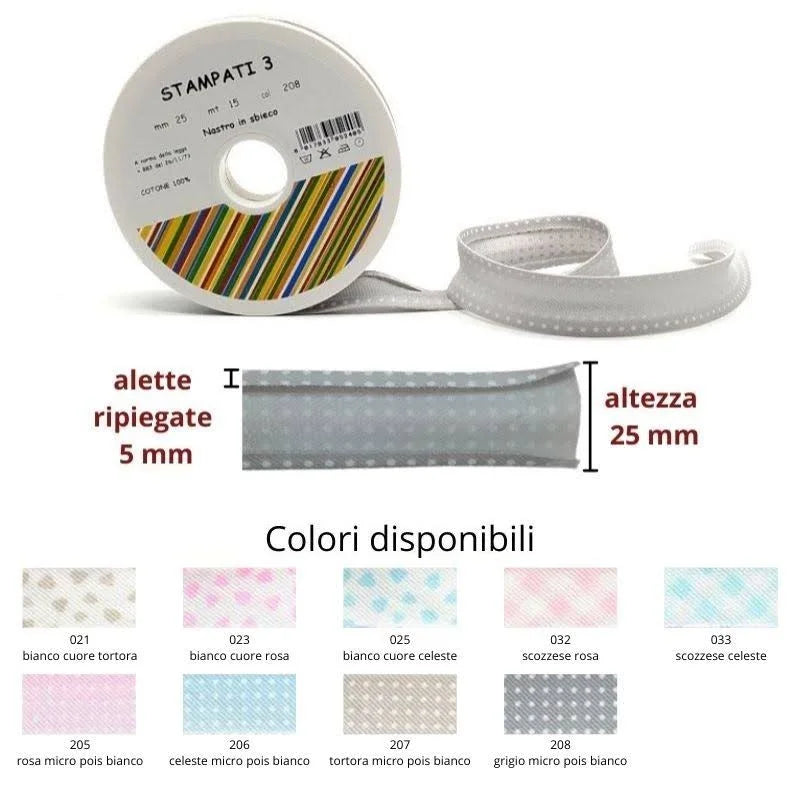 Pique bias tape in striped pattern h mm 25/5/5 article Print 3
 15 meters
