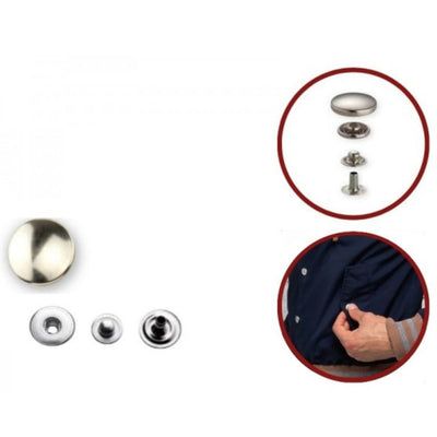 Brass snap fasteners size 17 (4 PCS) soft tear 100 pieces per component