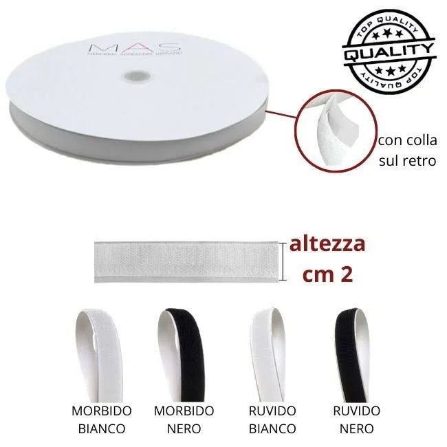 Velcro adesivo h cm 2 articolo V32 A Mas metri 25