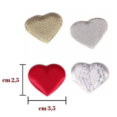 Decorative application fabric heart item V720 25 pieces