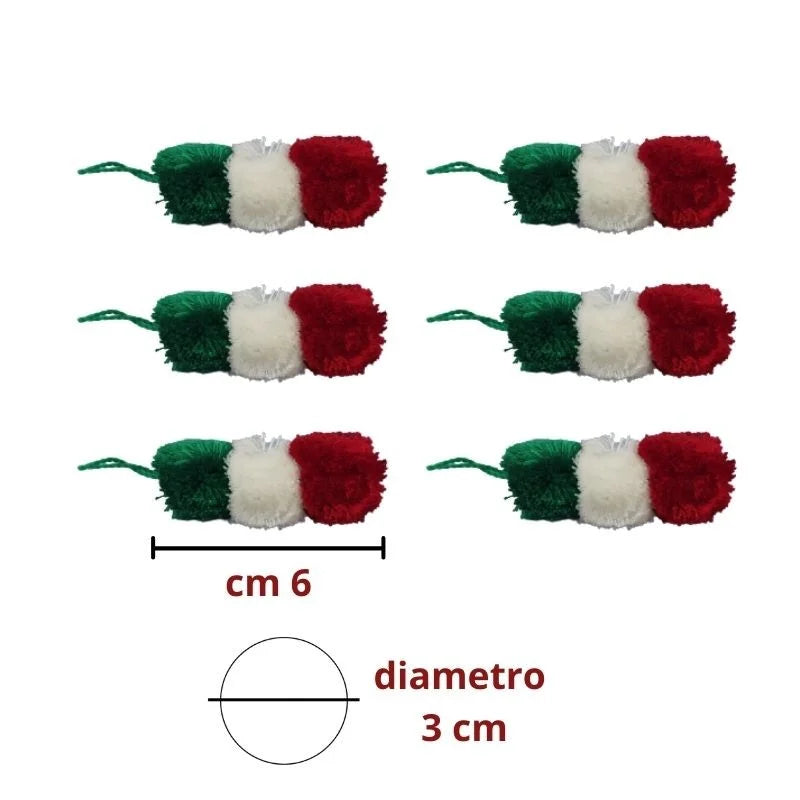 Pompon a tris h cm 6 articolo 41620 pezzi 6