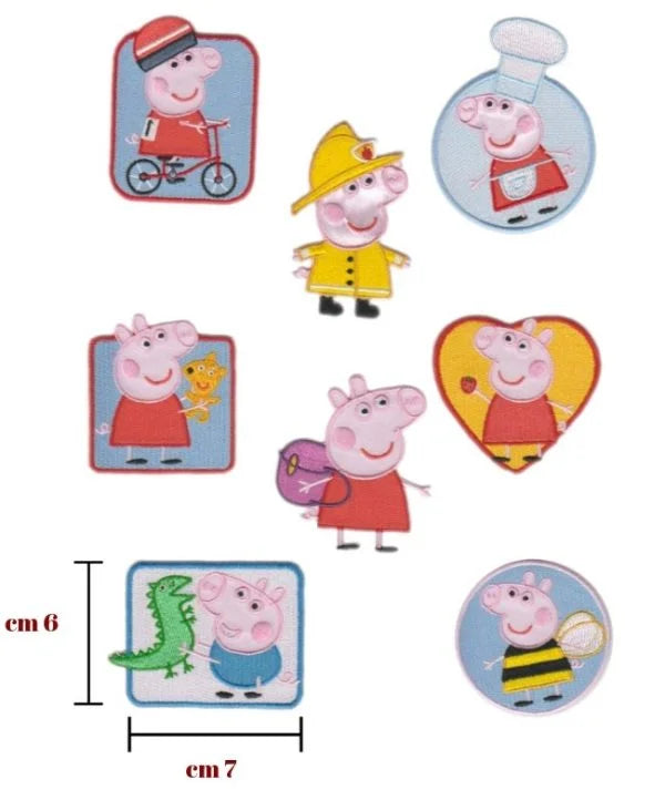 Peppa Pig fabric iron-on application item HK43482 8 pieces