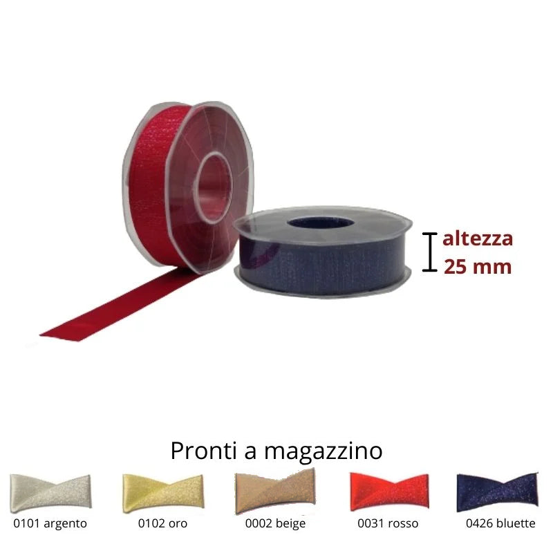 Laminated satin tape h mm 25 item A2025/O/A
 20 meters