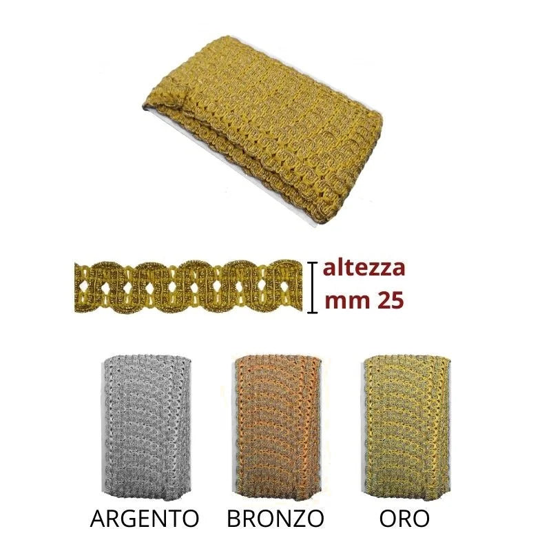 Agremano lamé trimmings h mm 25 item 5217 20 meters