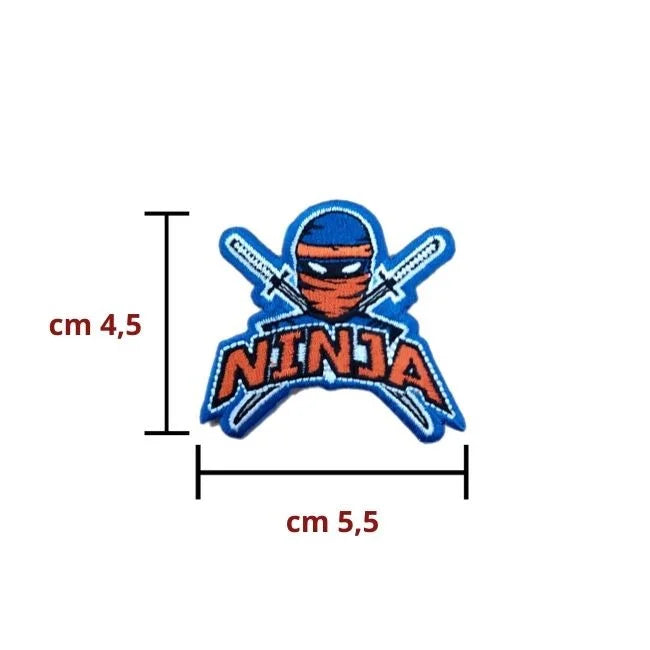 Ninja Fabric Iron-On Application Item 5208 3 Pieces