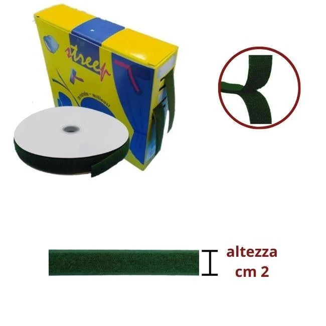 Colored Velcro sew-on tape, 2 cm high, coupled, item V33, 10 meters
