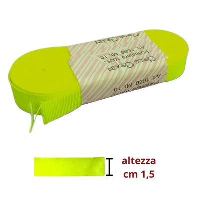 Gros grain fluo N 3 h cm 1.5 100% polyester item 1686/3
 10 meters
