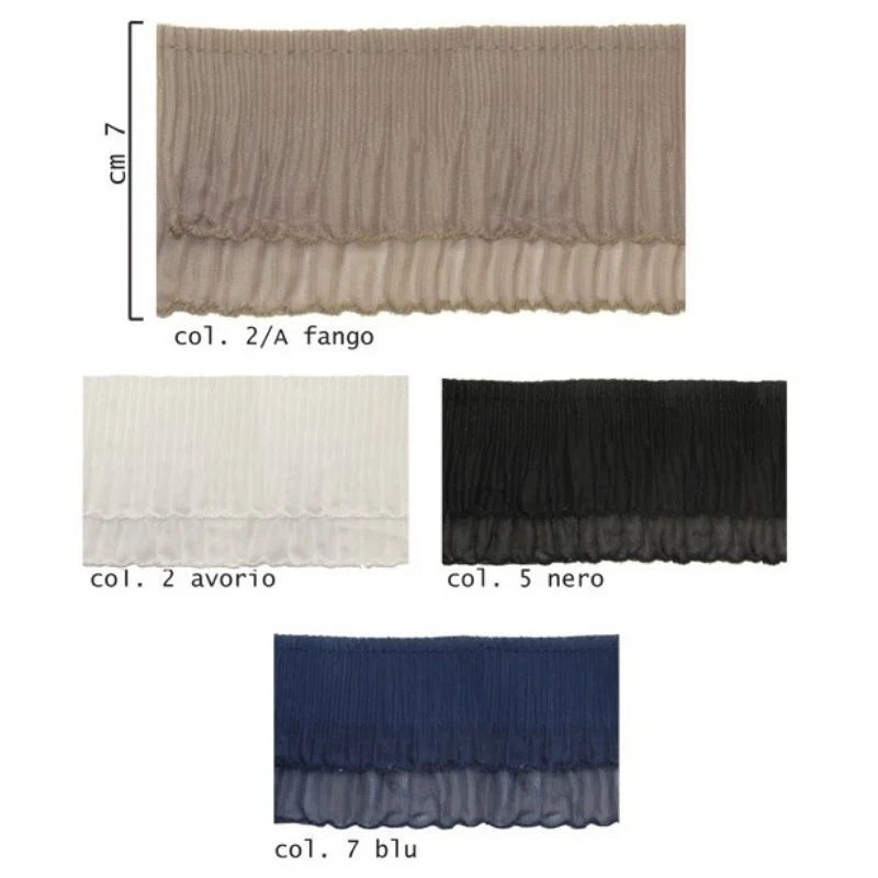 Pleated organza fashion trimmings h 7 cm item 1695 9 meters