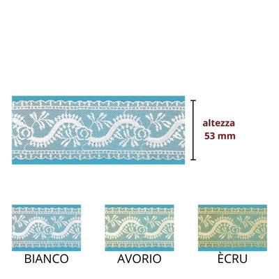 Tulle lace trim 100% polyester h 5.3 cm item 60159 10 meters