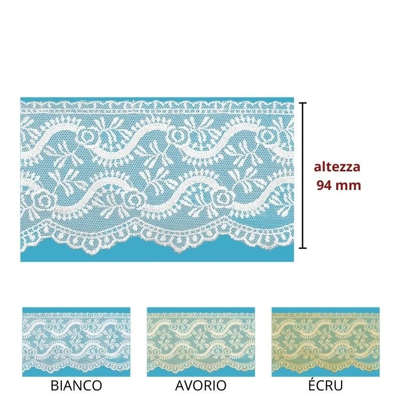 100% polyester tulle lace h 9.4 cm item 60157 10 meters