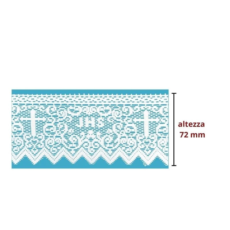 Pizzo sacro filè 100% poliestere articolo Jhs basso h cm 7 metri 10