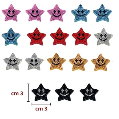 Iron-on application with rhinestones item APL00294 18 pieces