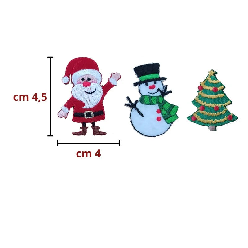 Iron-on Christmas fabric applique item AP10463 3 pieces