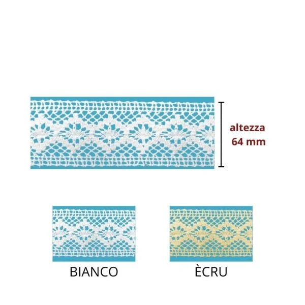 Merletto tramezzo in cotone articolo 263A metri 10