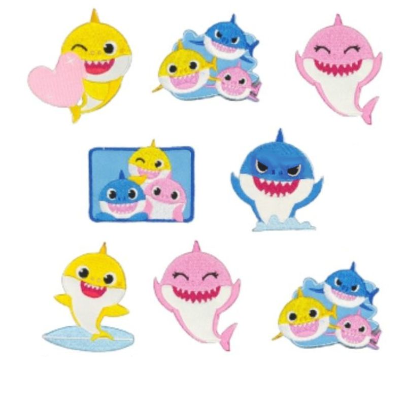 Baby shark fabric iron-on application item HK43508
 8 pieces