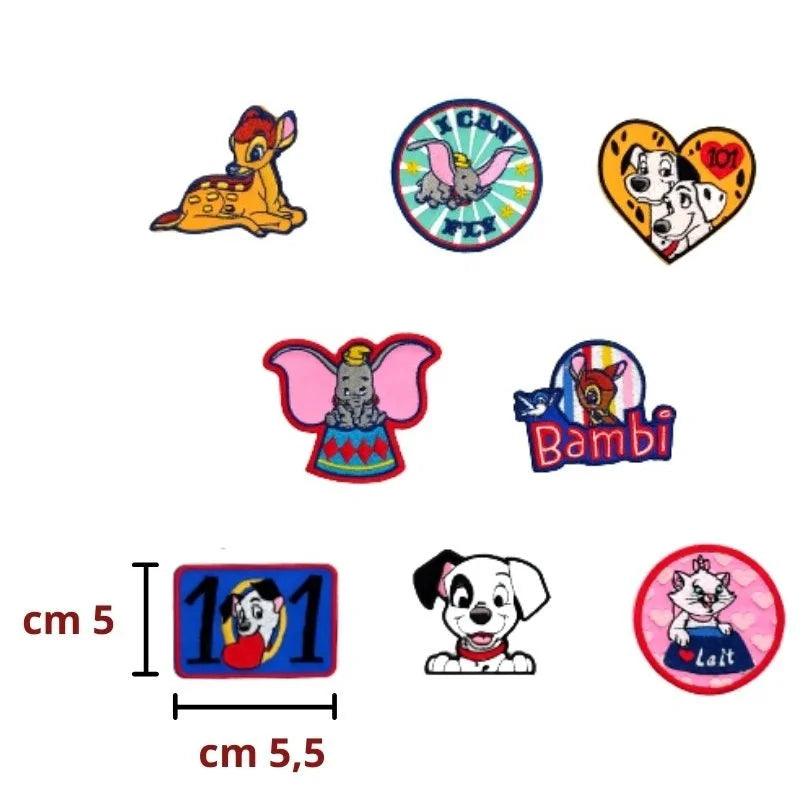Disney classic animals iron-on fabric applique item HK43501 8 pieces