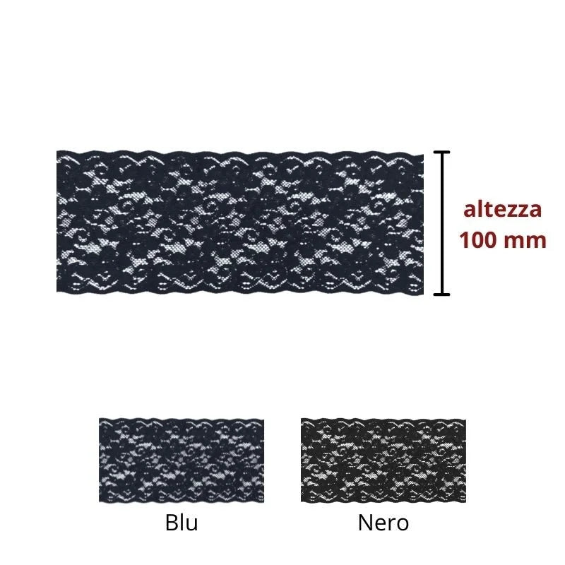 Elastic lace h 10 cm item EL02B 10 meters