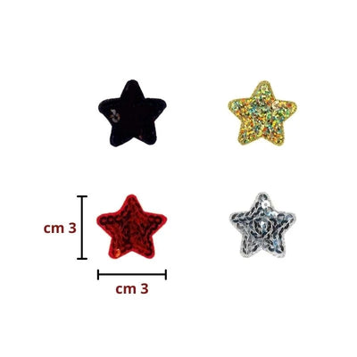 Iron-on sequin star applique item APL00254 6 pieces
