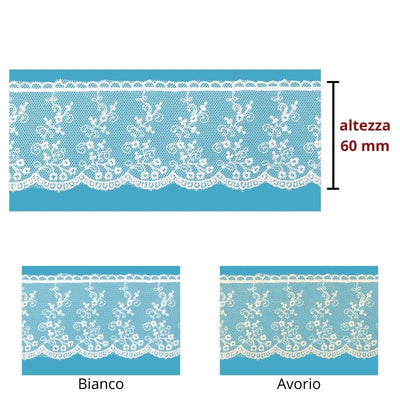 100% polyester tulle lace h 6 cm item M30492 10 meters