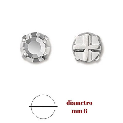 Strass castone piatto  mm 8 (ss40) da cucire articolo 3/3PI40
pezzi 24