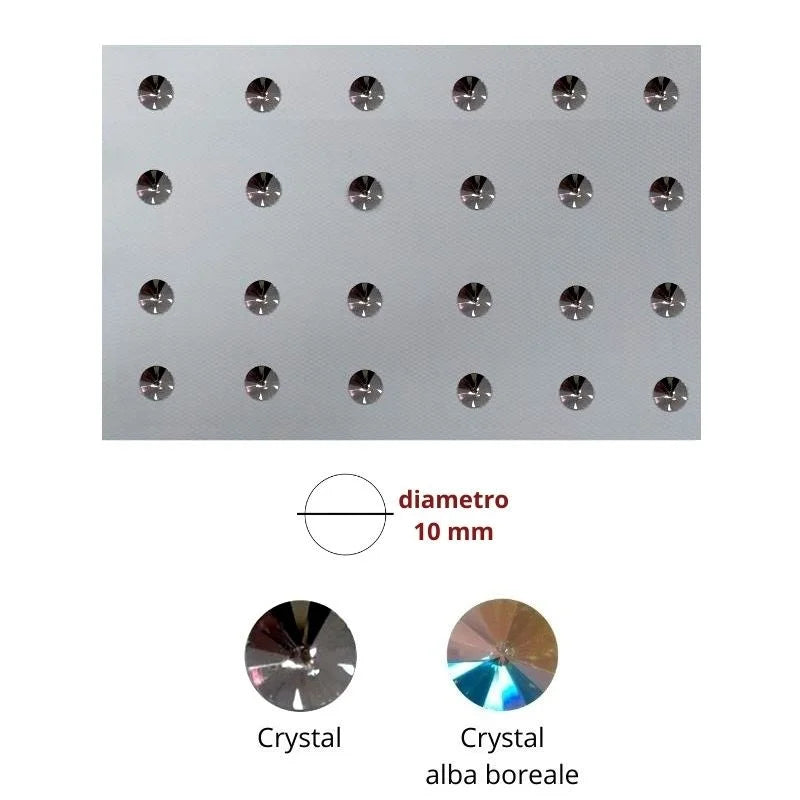 Strass termoadesivo ø mm 10 (ss48) articolo 2/1TAR10 pezzi 24