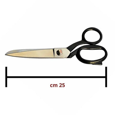 Scissors with black handle No. 10, length 25 cm, item 73610