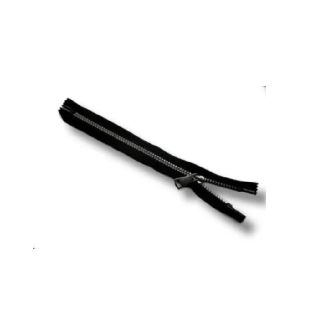 Cerniera lampo carro laminata metallizzata 80 cm divisibile catena plastica 6 mm