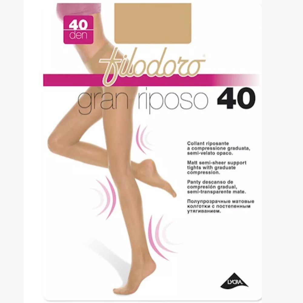 Gran riposo 40 den (Tg 2-4) collant donna riposante Filodoro paia 6