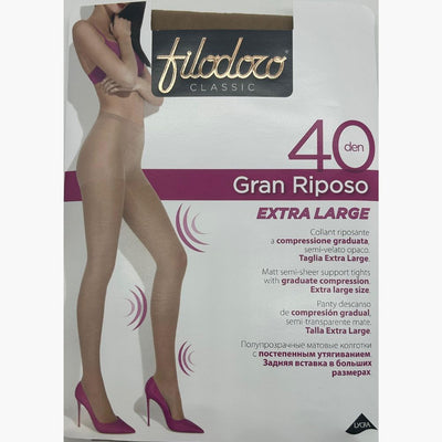 Gran riposo 40 den (Tg 5xl-6 xxl) collant donna riposante Filodoro paia 6
