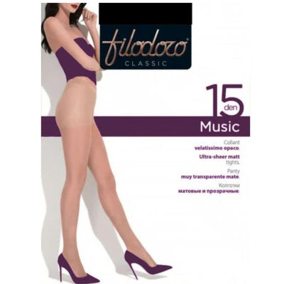 Music 15 den (Tg 2-4) collant donna velato opaco Filodoro paia 6