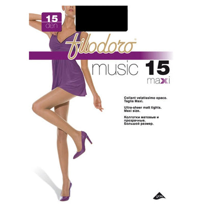 Music 15 den (Tg 5 xl) collant donna velato opaco Filodoro paia 6